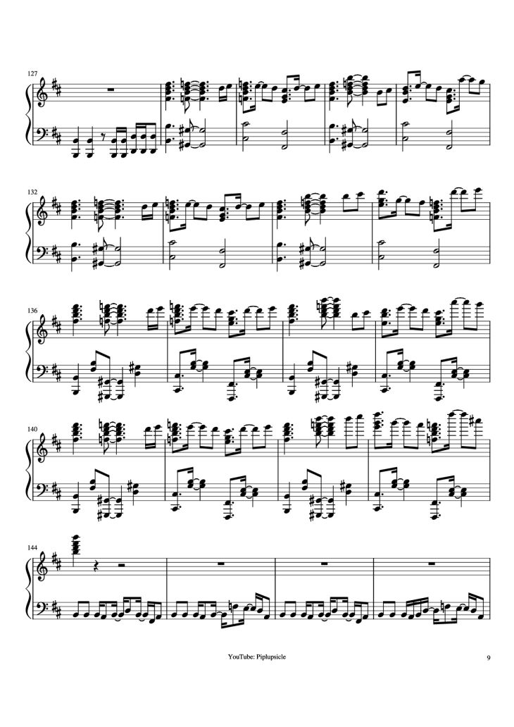 Page 9 of the piano sheet music PDF Piano – Giorno