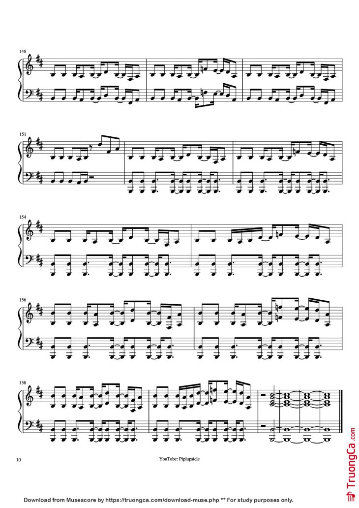 Page 10 of the piano sheet music PDF Piano – Giorno