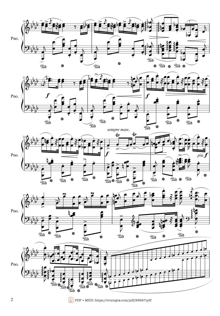 Page 2 of the piano sheet music PDF Piano – Polonaise Heroic in A-flat Major, Op. 53 by Frédéric Chopin