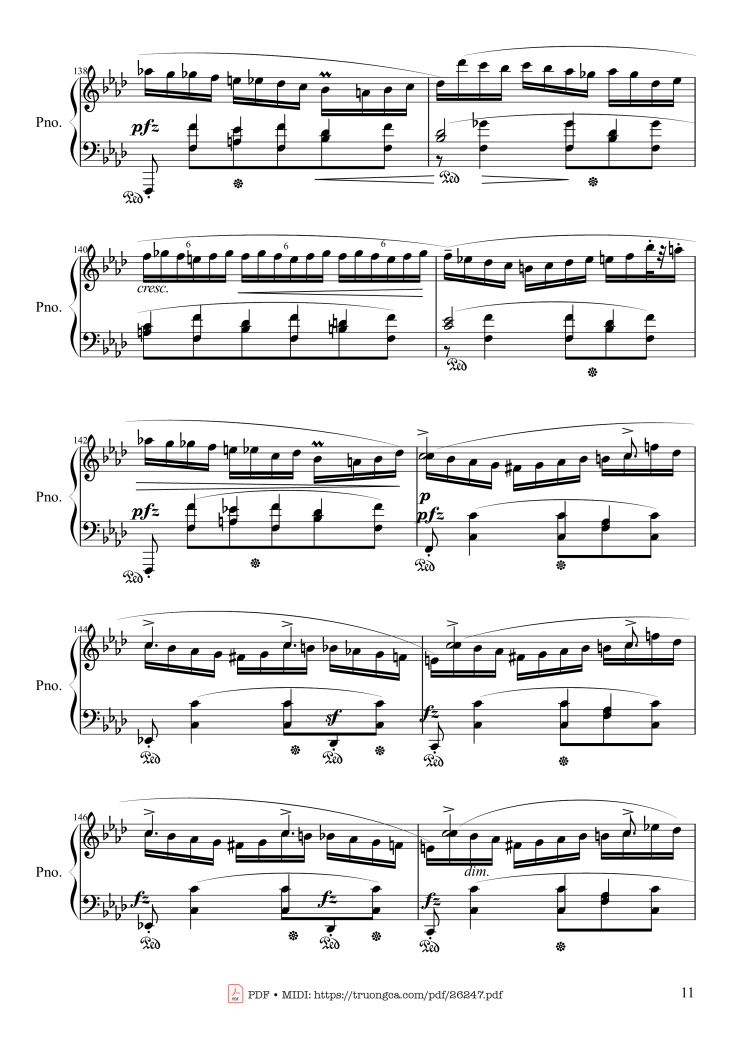 Page 11 of the piano sheet music PDF Piano – Polonaise Heroic in A-flat Major, Op. 53 by Frédéric Chopin