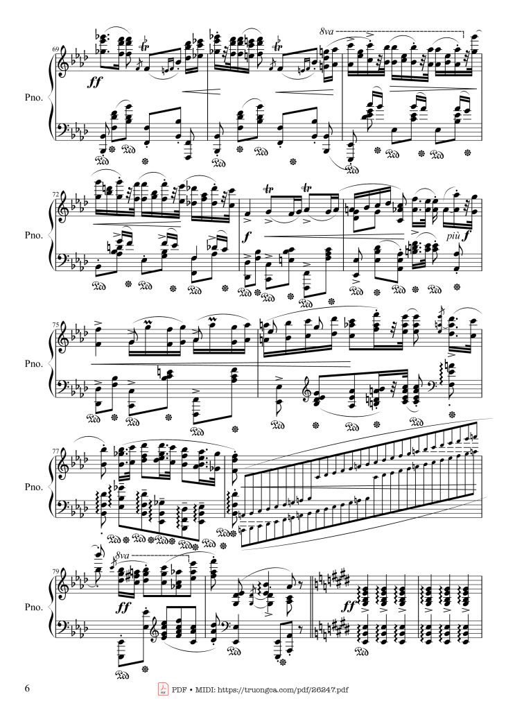 Page 6 of the piano sheet music PDF Piano – Polonaise Heroic in A-flat Major, Op. 53 by Frédéric Chopin