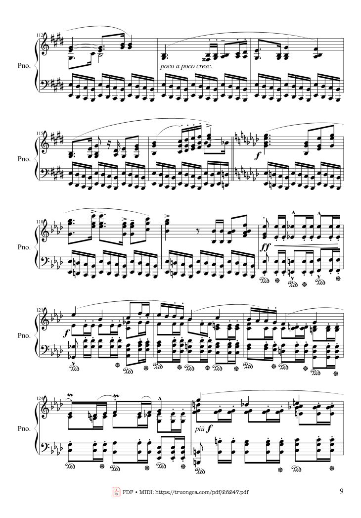 Page 9 of the piano sheet music PDF Piano – Polonaise Heroic in A-flat Major, Op. 53 by Frédéric Chopin