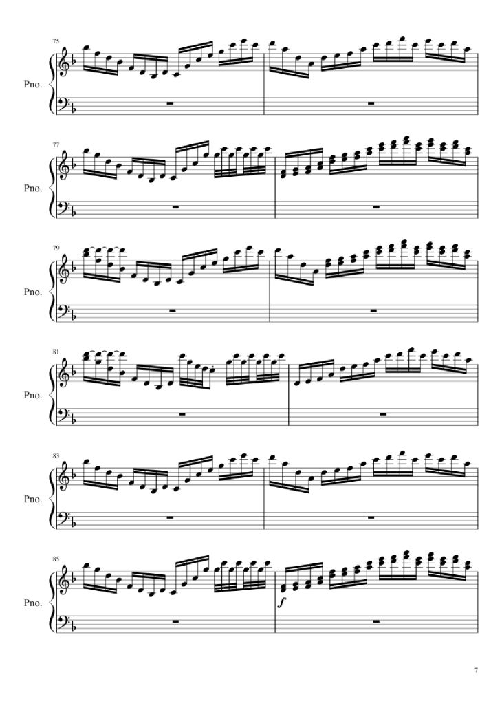 Page 7 of the piano sheet music PDF Piano – Ludicrous Speed Piano by F-777
