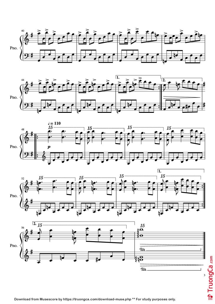 Page 3 of the piano sheet music PDF Piano – Inside Out Piano by Undefined