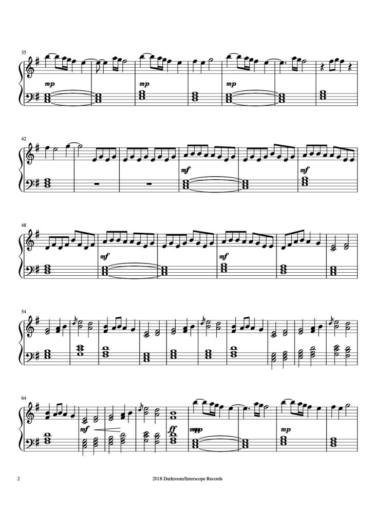 Page 2 of the piano sheet music PDF Piano – lovely Piano by Arranged by Sophie Joslin