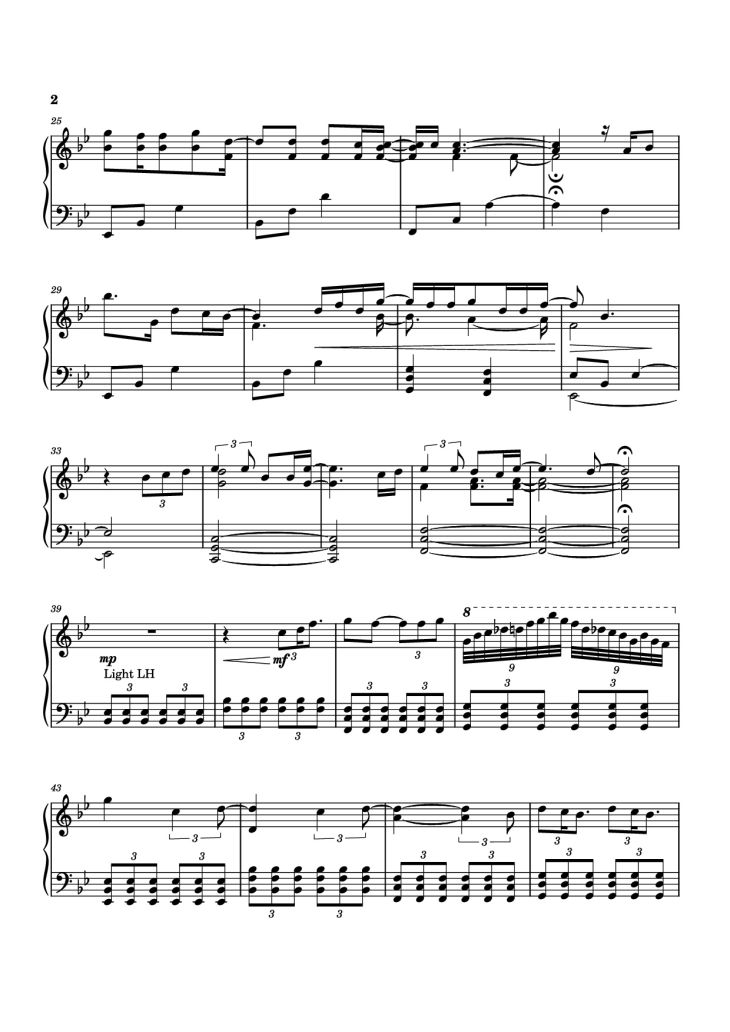 Page 2 of the piano sheet music PDF Piano – Beautiful Things Piano by Arr. Judah Esparza