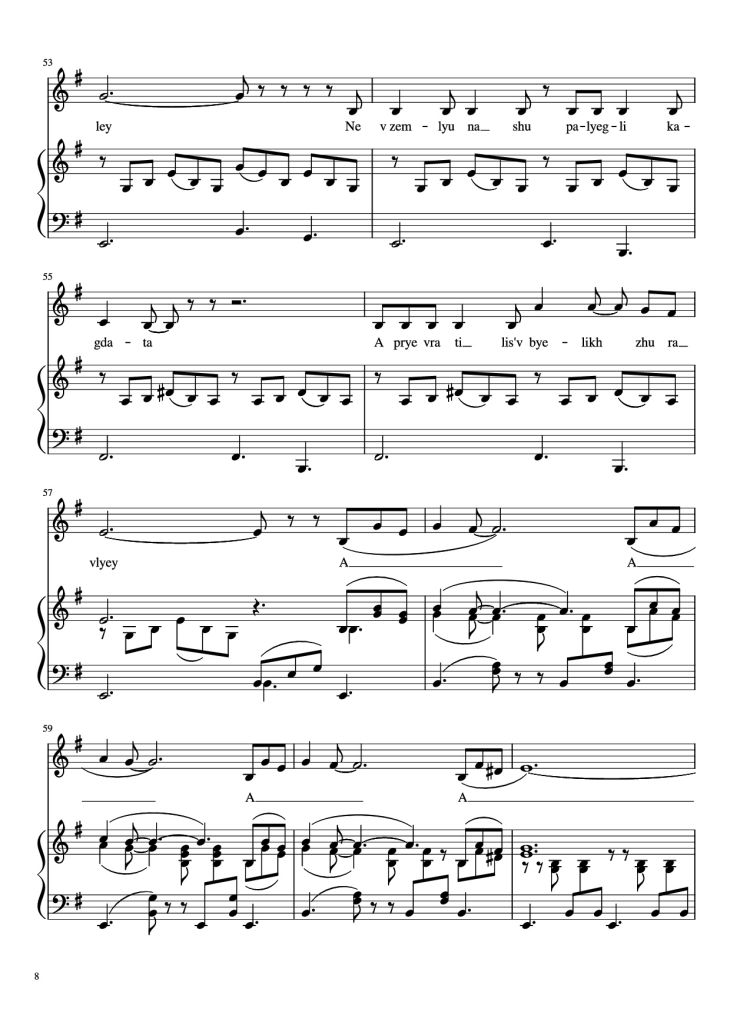 Page 8 of the piano sheet music PDF Piano – Cranes Piano by Yan Frenkel
