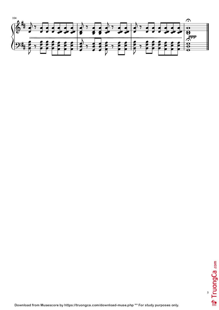 Page 5 of the piano sheet music PDF Piano – Something Just Like This Piano by The Chainsmokers