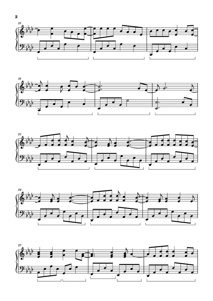 Page 2 of the piano sheet music PDF Piano – Night Changes Piano by One Direction