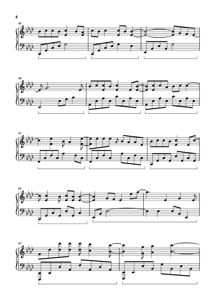 Page 4 of the piano sheet music PDF Piano – Night Changes Piano by One Direction