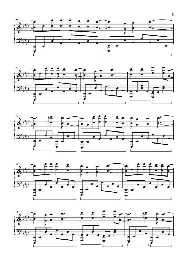 Page 5 of the piano sheet music PDF Piano – Night Changes Piano by One Direction