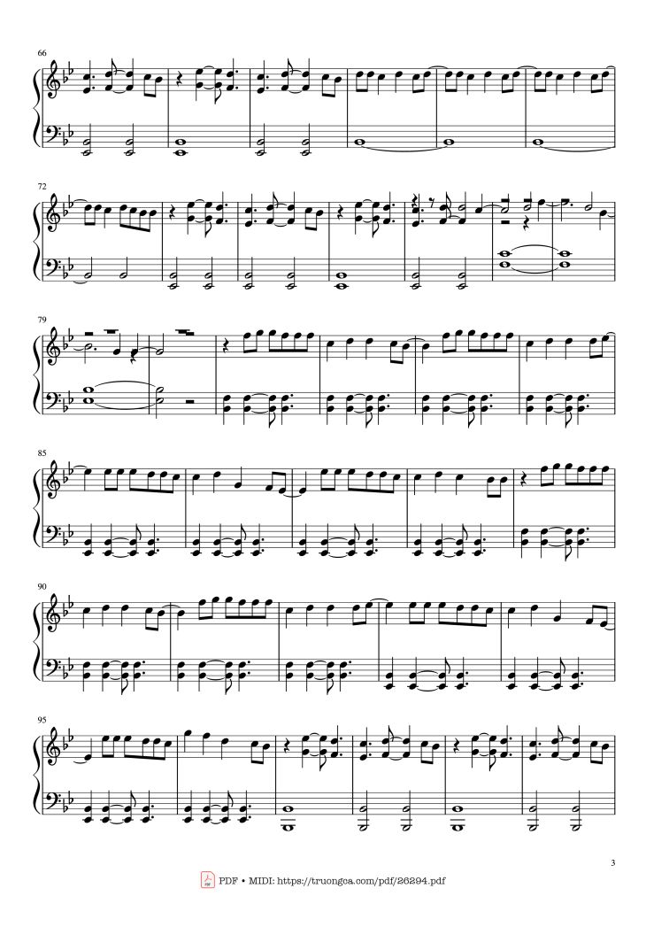 Page 3 of the piano sheet music PDF Piano – Steal My Girl Piano by Composed by: One Direction Arranged by: Matthew Smith-Spangler