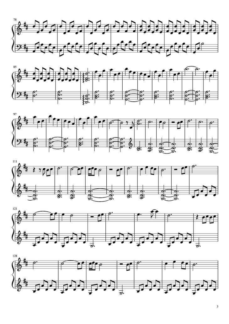 Page 3 of the piano sheet music PDF Piano – I Giorni Piano by Undefined