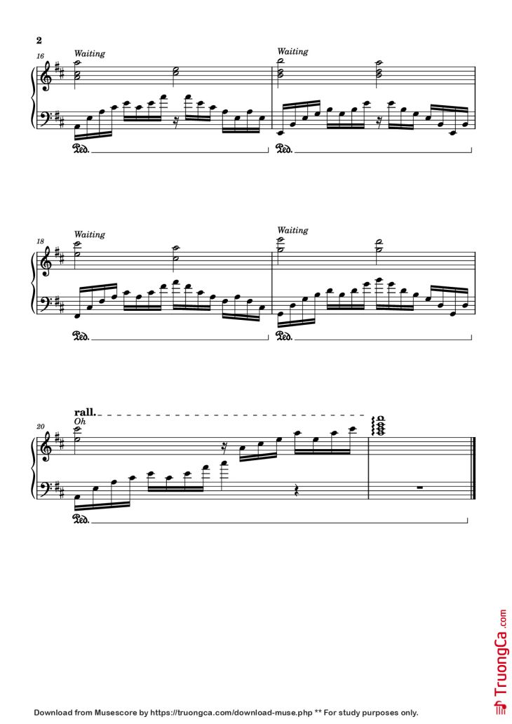 Page 2 of the piano sheet music PDF Piano – Would You Fall in Love with Me Again Piano by Composer / arranger