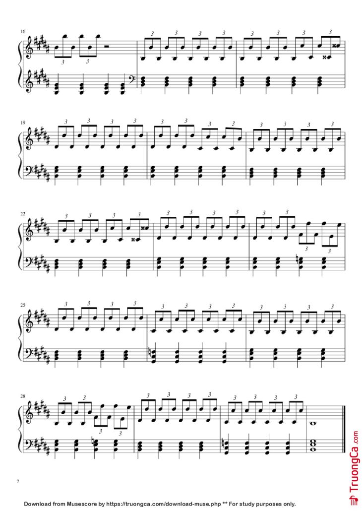 Page 2 of the piano sheet music PDF Piano – Patience - The Lumineers Piano by Undefined