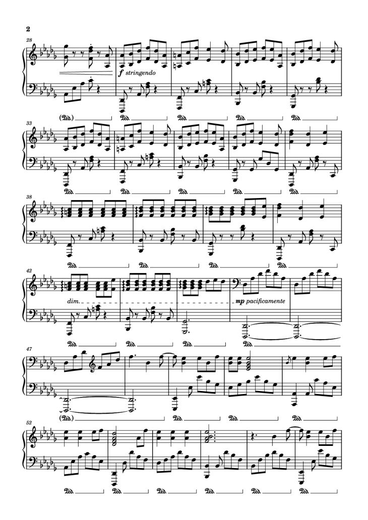 Page 2 of the piano sheet music PDF Piano – Snowman Piano by Sia