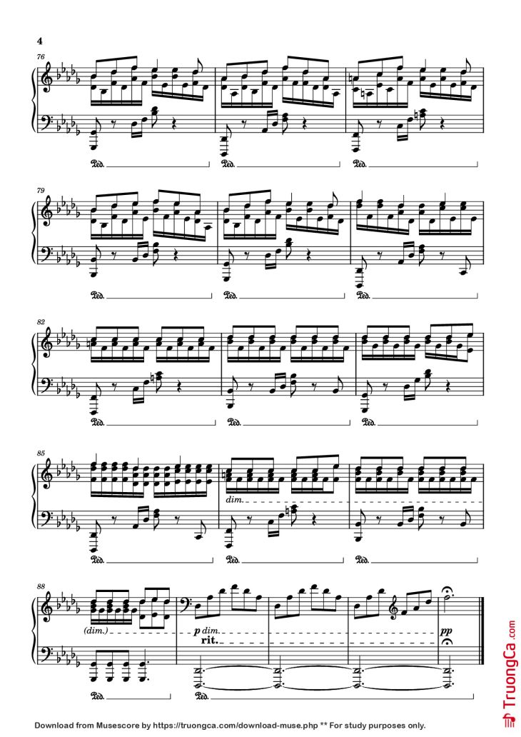 Page 4 of the piano sheet music PDF Piano – Snowman Piano by Sia