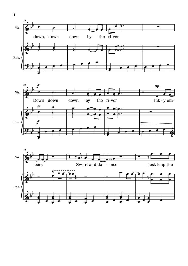 Page 4 of the piano sheet music PDF Piano – Down By The River Piano by Borislav Slavov