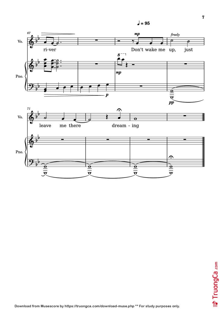 Page 7 of the piano sheet music PDF Piano – Down By The River Piano by Borislav Slavov