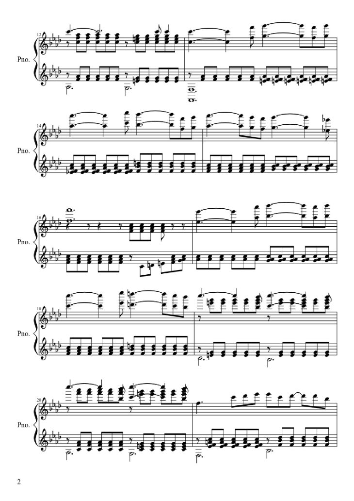 Page 2 of the piano sheet music PDF Piano – le roi et l
