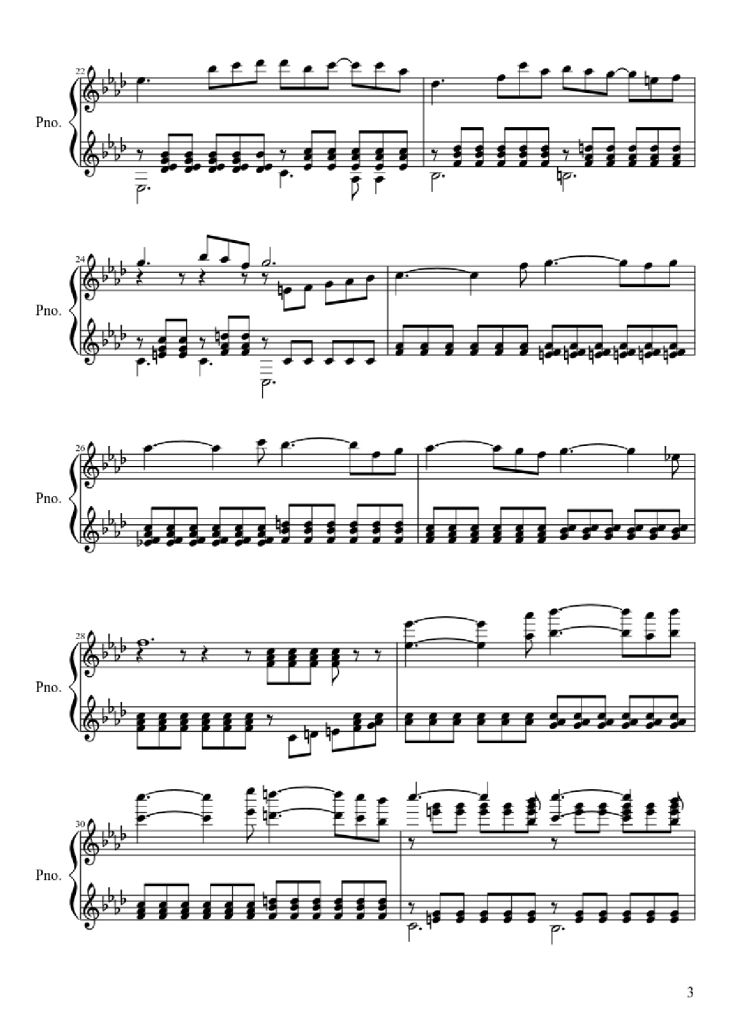 Page 3 of the piano sheet music PDF Piano – le roi et l