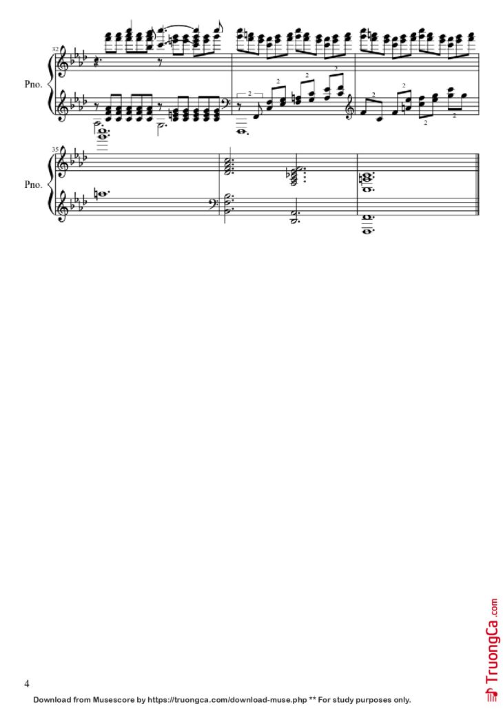 Page 4 of the piano sheet music PDF Piano – le roi et l