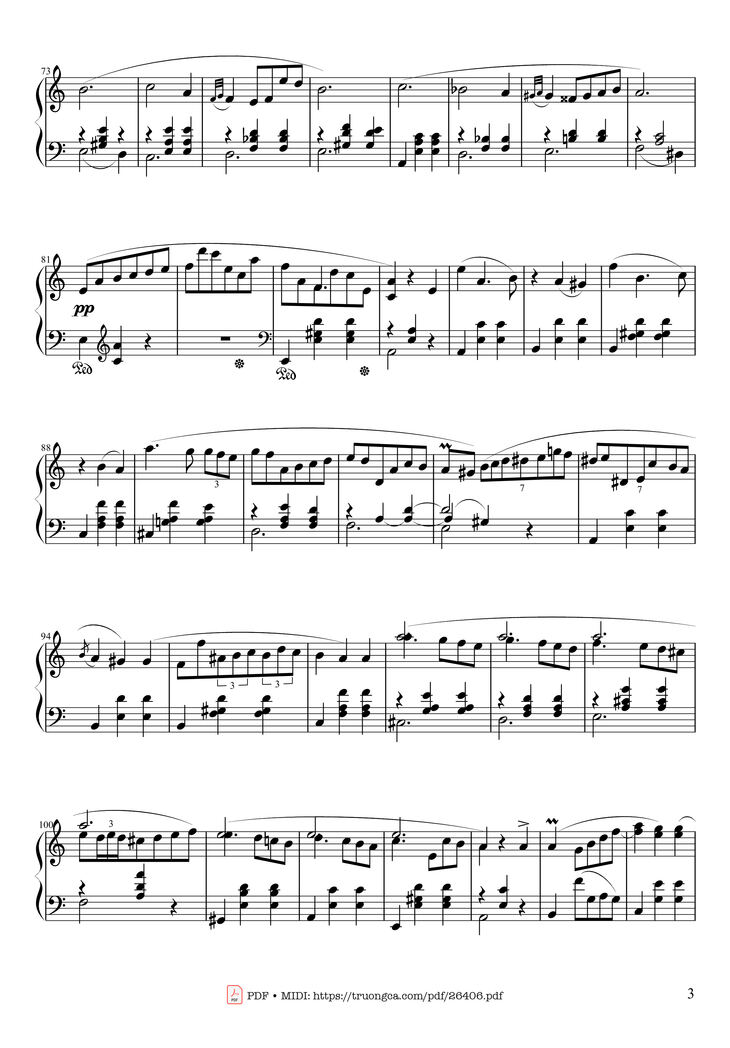 Page 3 of the piano sheet music PDF – Waltz in A Minor, Opus 34 No 2 by Frédéric François Chopin