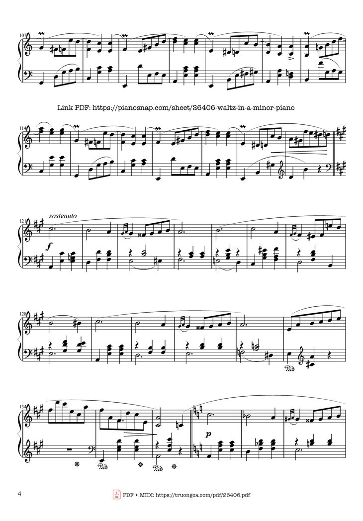 Page 4 of the piano sheet music PDF – Waltz in A Minor, Opus 34 No 2 by Frédéric François Chopin