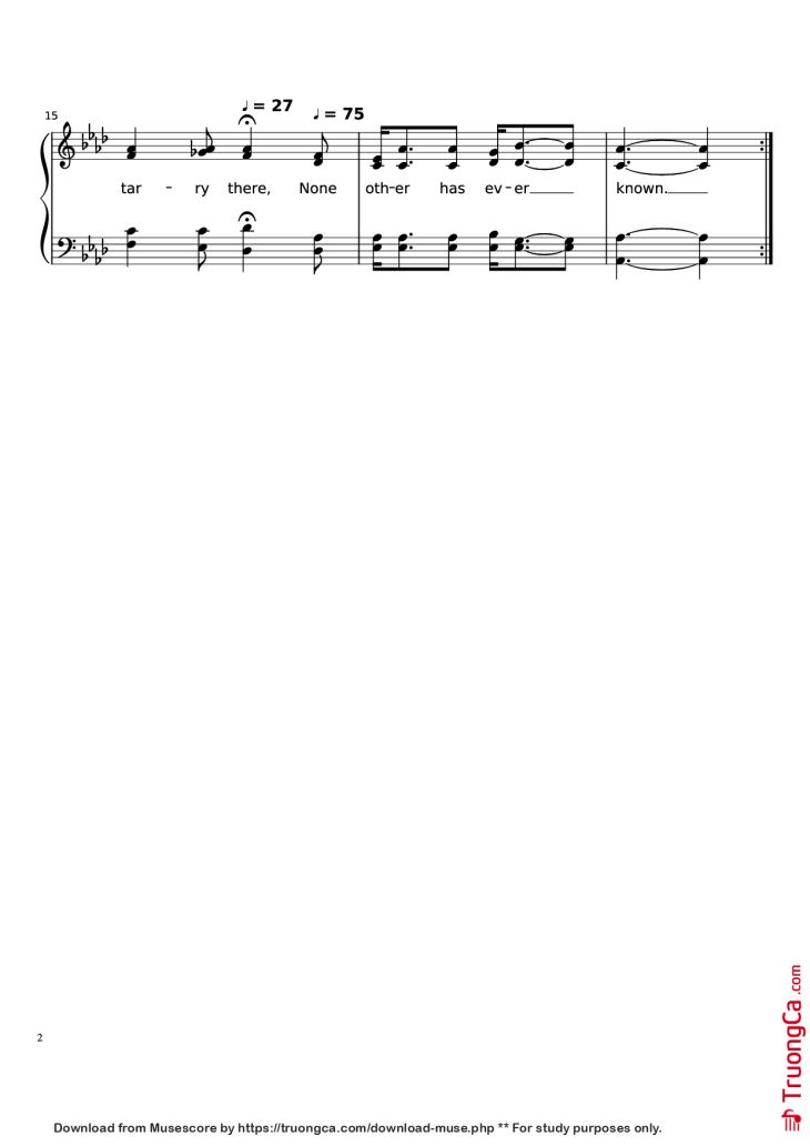 Page 2 of the piano sheet music PDF Piano – In the Garden Piano by Charles Austin Miles