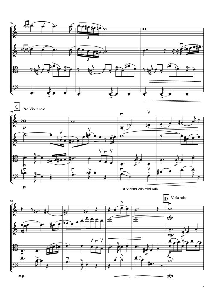 Page 5 of the piano sheet music PDF – libertango Violin by A. Piazolla