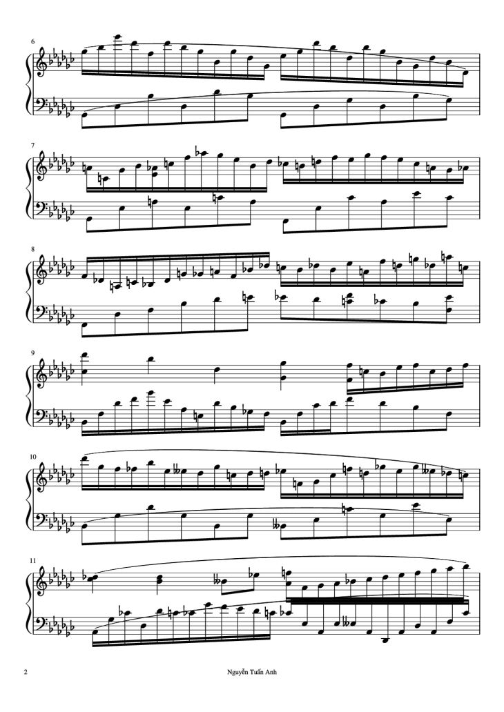 Page 2 of the piano sheet music PDF Piano – Le Cygne (The Swan) Saint-Saëns-Godowsky Piano by Nguyễn Tuấn Anh