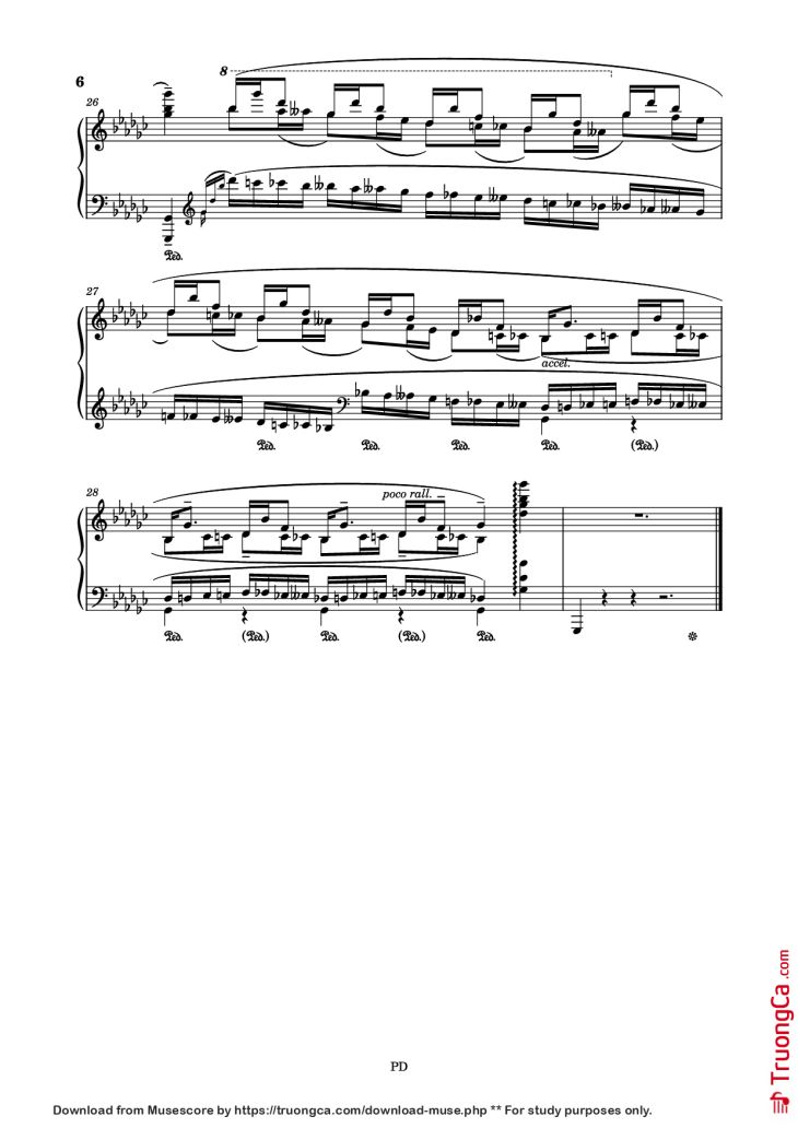 Page 6 of the piano sheet music PDF Piano – Le Cygne Piano by Arranged by