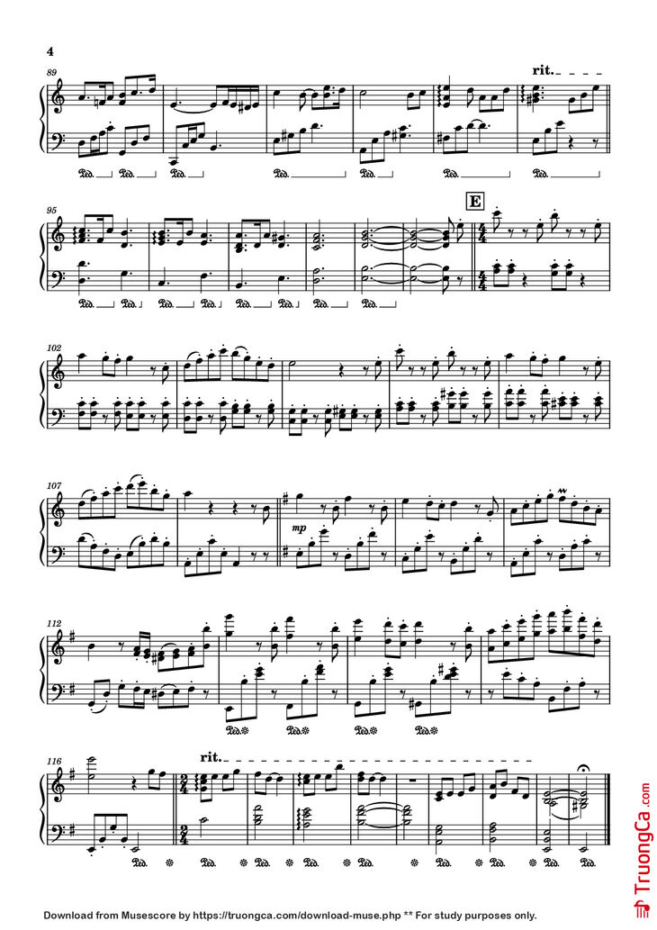 Page 4 of the piano sheet music PDF Piano – A SEASIDE TOWN Piano by Kiki