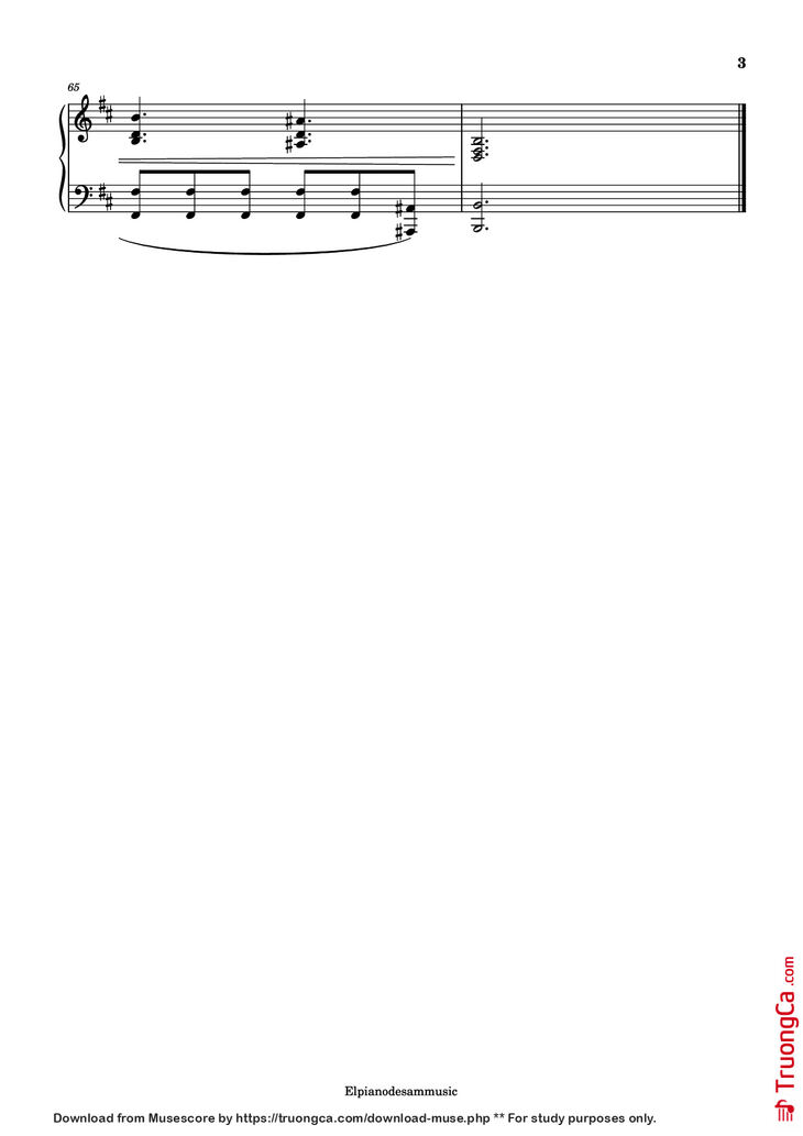 Page 3 of the piano sheet music PDF Piano – Oakvale Theme Piano by Russell Shaw