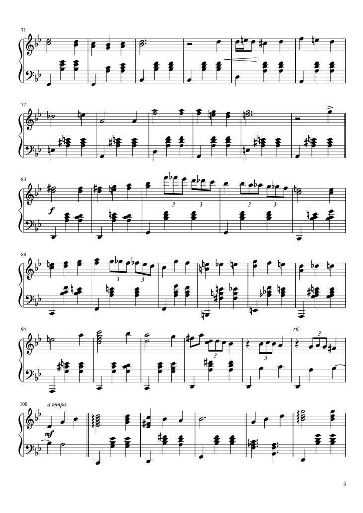 Page 3 of the piano sheet music PDF Piano – Merry-Go-Round of Life Piano by Joe Hisaishi