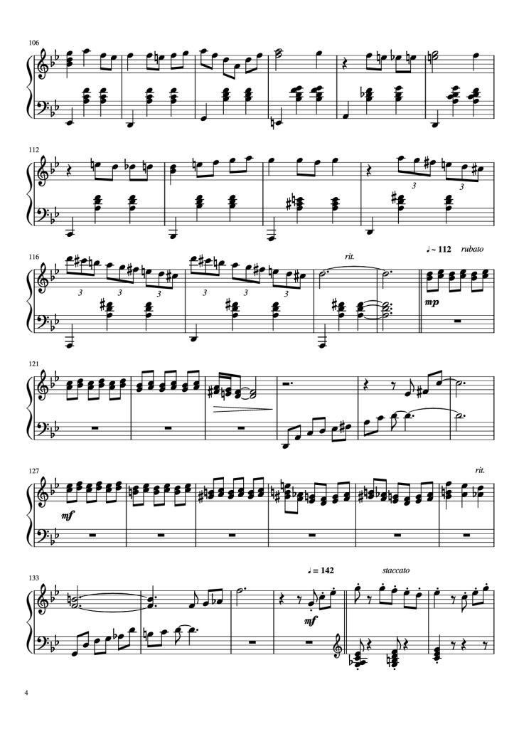 Page 4 of the piano sheet music PDF Piano – Merry-Go-Round of Life Piano by Joe Hisaishi