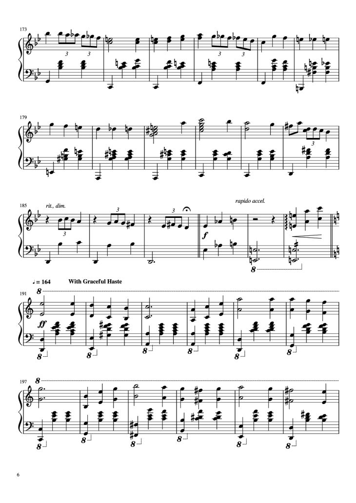 Page 6 of the piano sheet music PDF Piano – Merry-Go-Round of Life Piano by Joe Hisaishi
