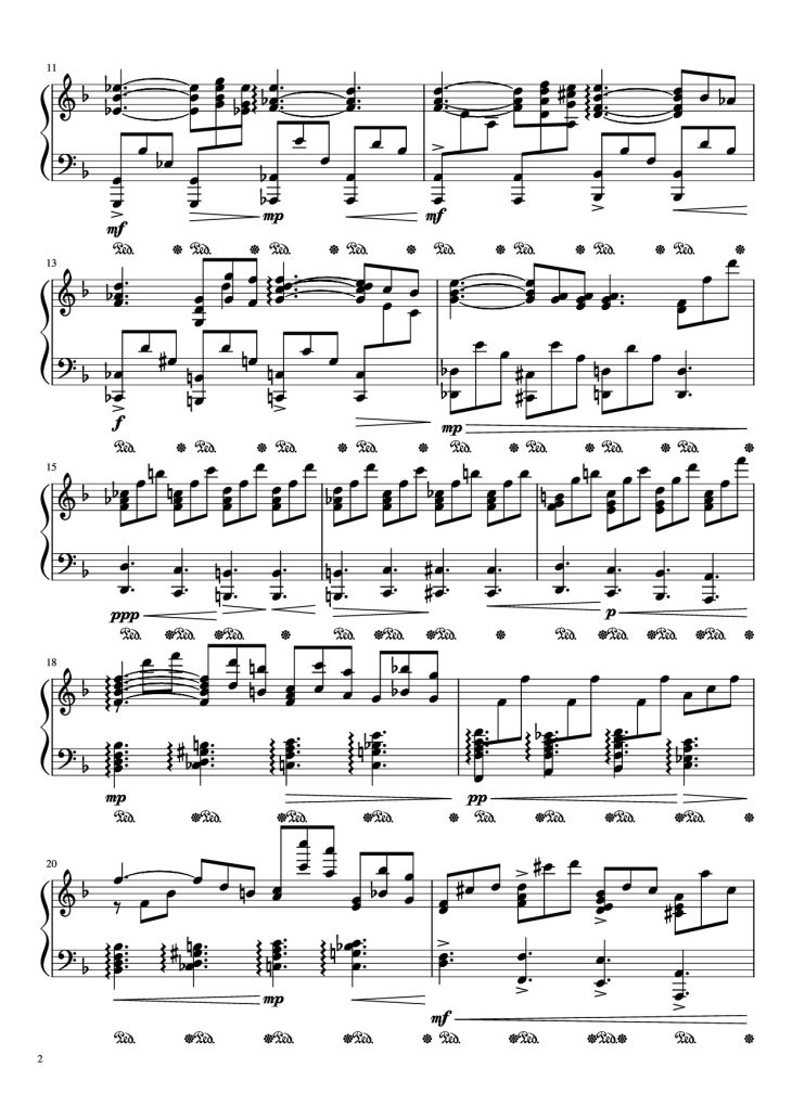 Page 2 of the piano sheet music PDF Piano – Requiem - Lacrimosa Piano by Mozart - flheight
