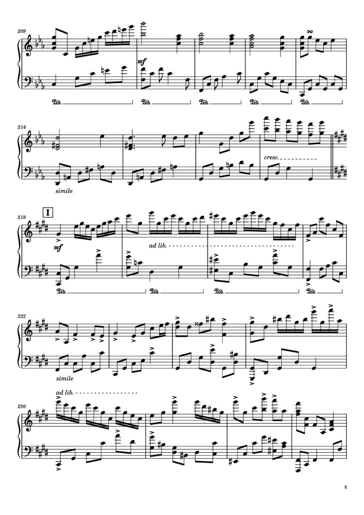 Page 8 of the piano sheet music PDF – Once Upon a December Piano by Music by S. Flaherty & D. Newman