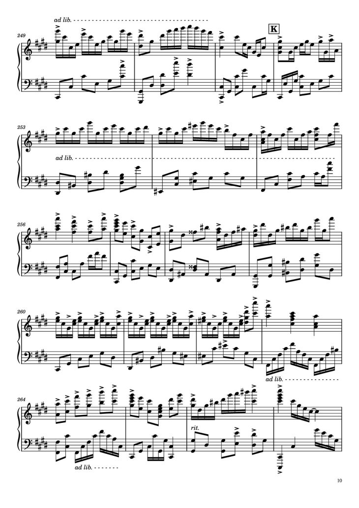 Page 10 of the piano sheet music PDF – Once Upon a December Piano by Music by S. Flaherty & D. Newman