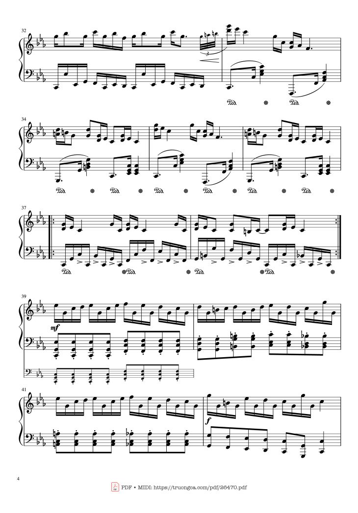 Page 4 of the piano sheet music PDF Piano – Croatian Etude Piano by Maksim Mrvica