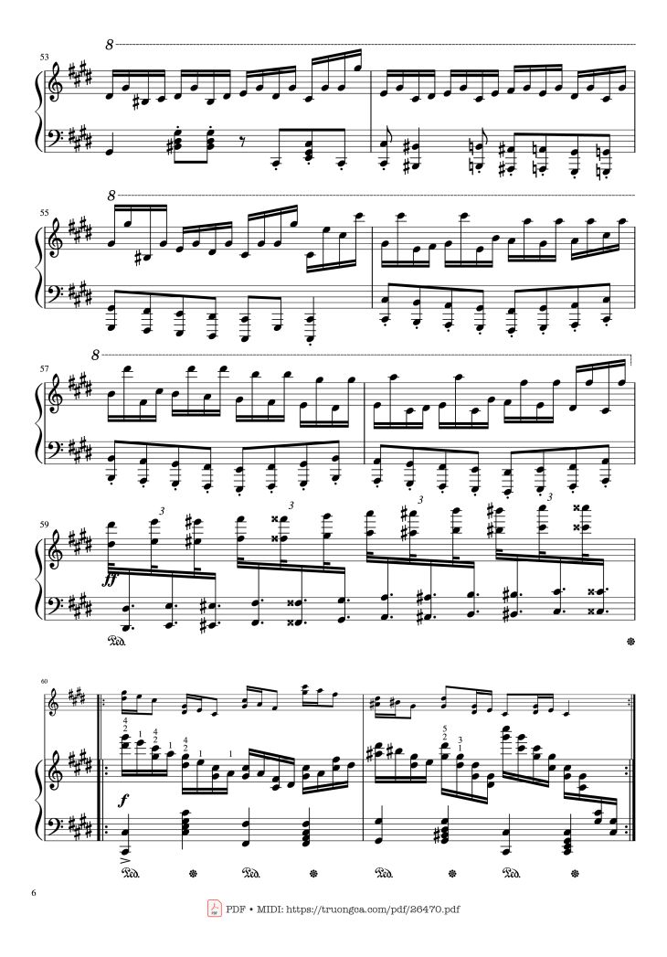 Page 6 of the piano sheet music PDF Piano – Croatian Etude Piano by Maksim Mrvica