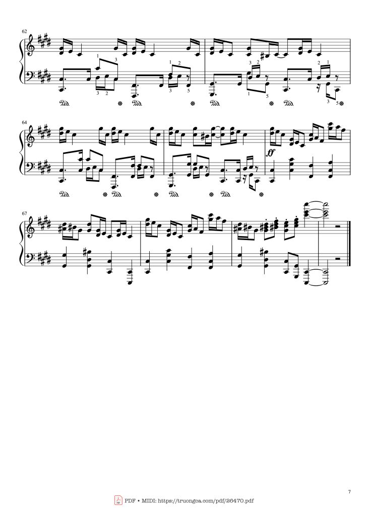 Page 7 of the piano sheet music PDF Piano – Croatian Etude Piano by Maksim Mrvica