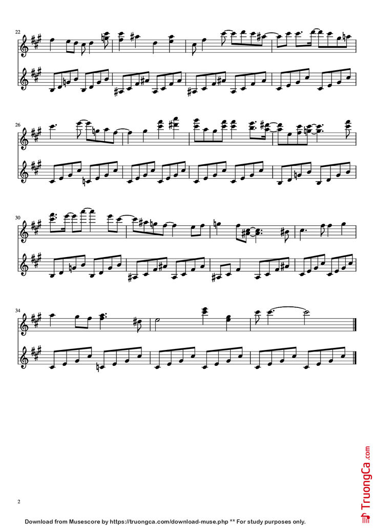 Page 2 of the piano sheet music PDF Piano – Melancholy (SCP: Secret Laboratory) Piano by Composed by: Jacek Burnert Rogal