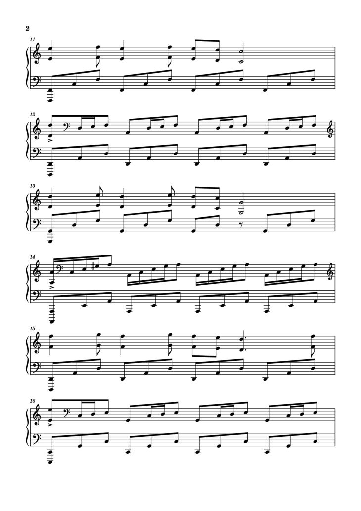 Page 2 of the piano sheet music PDF Piano – Westworld Piano by Ramin Djawadi