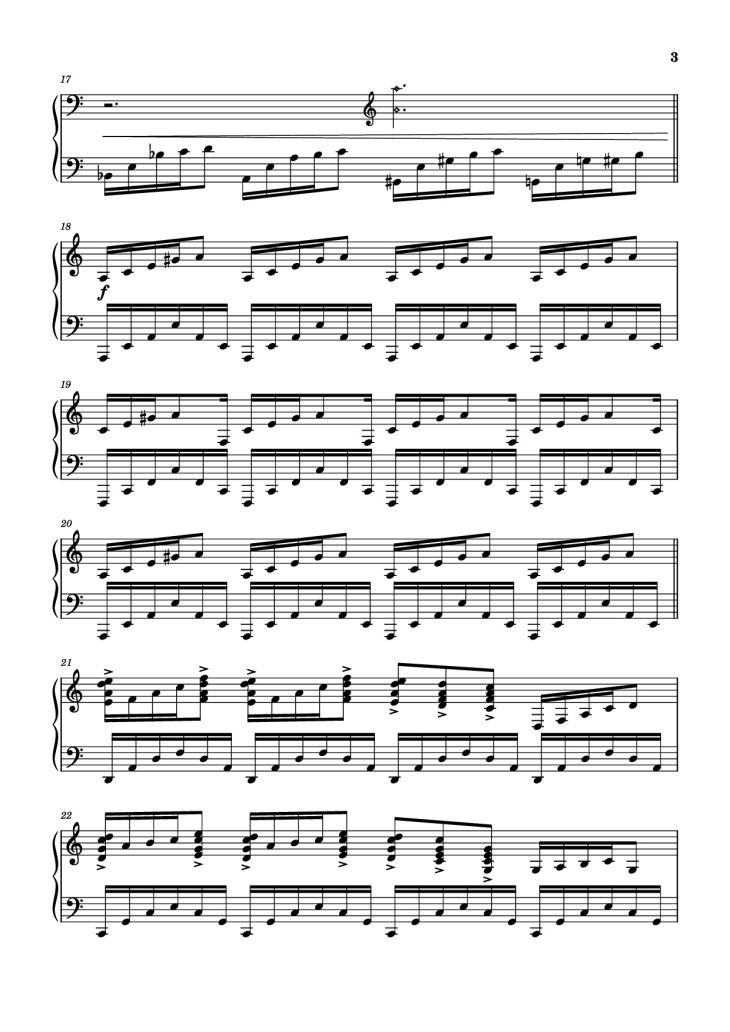 Page 3 of the piano sheet music PDF Piano – Westworld Piano by Ramin Djawadi