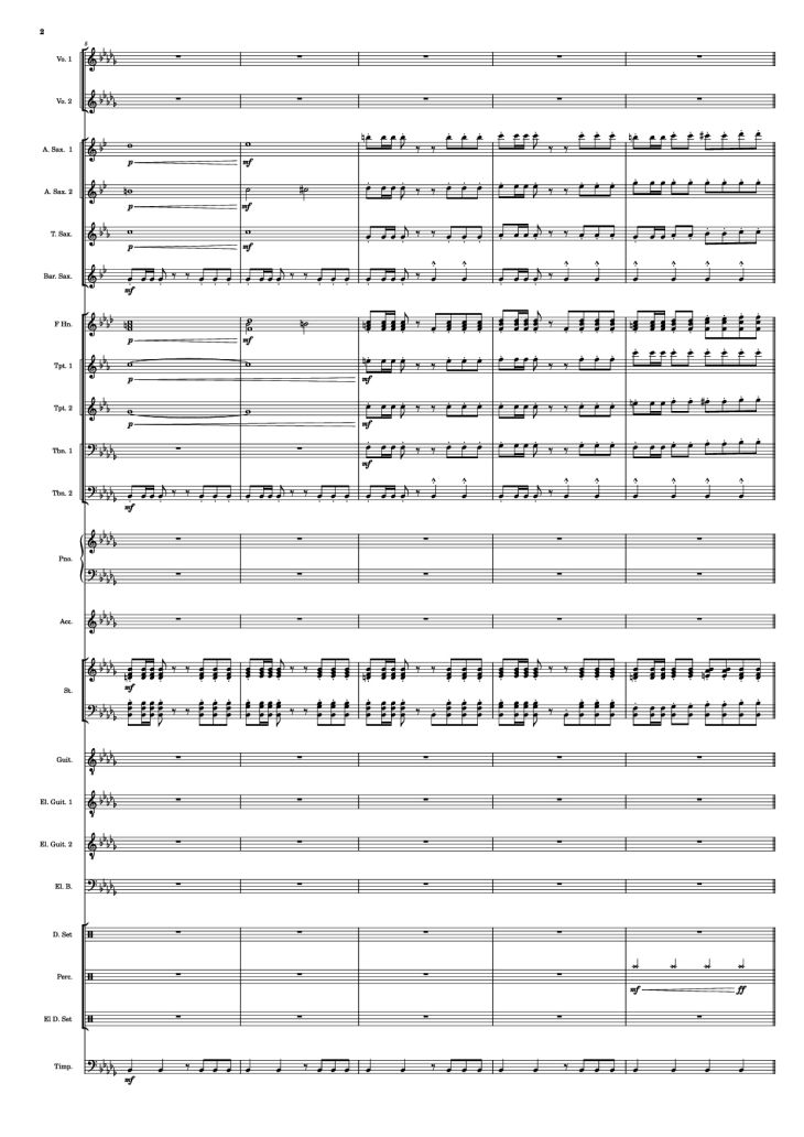 Page 2 of the piano sheet music PDF – Se mettre sur son trente-et-un! Piano by HOYO-MiX