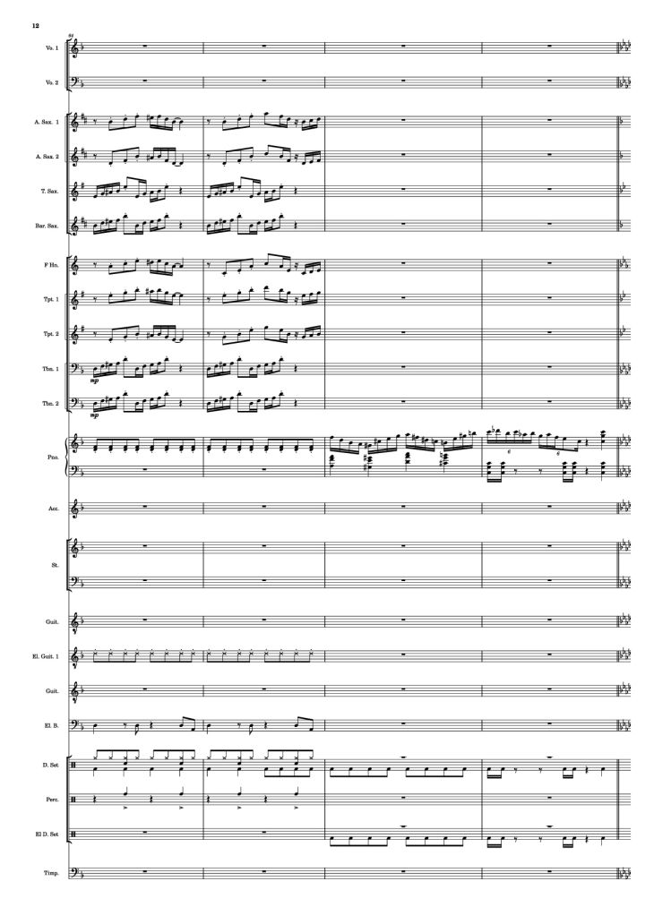 Page 12 of the piano sheet music PDF – Se mettre sur son trente-et-un! Piano by HOYO-MiX