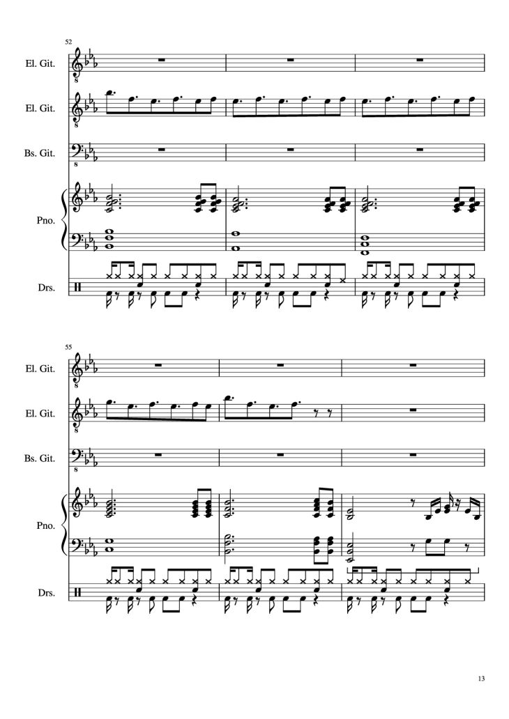 Page 13 of the piano sheet music PDF – Dark Necessities Piano by JaronTu