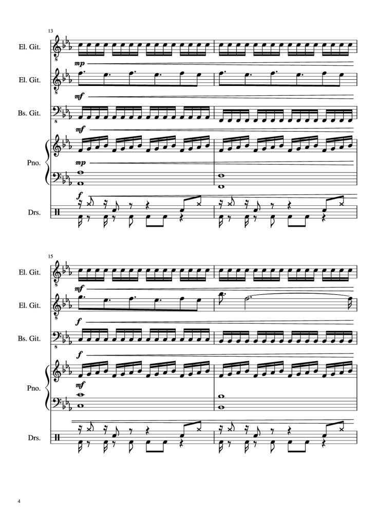 Page 4 of the piano sheet music PDF – Dark Necessities Piano by JaronTu